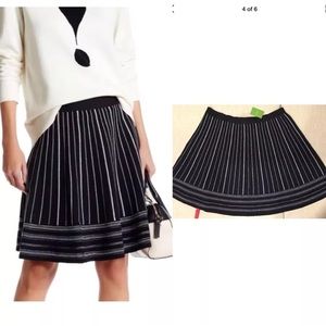 KATE SPADE Black White Knit Stripe Skirt